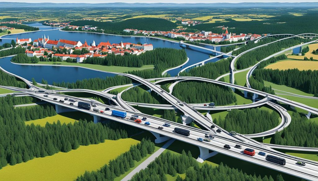 Efficient Mobility in Czech and Nordic Transportation Networks