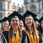 Irish graduates celebrating at a university graduation ceremony, showcasing Ireland's skilled and educated workforce