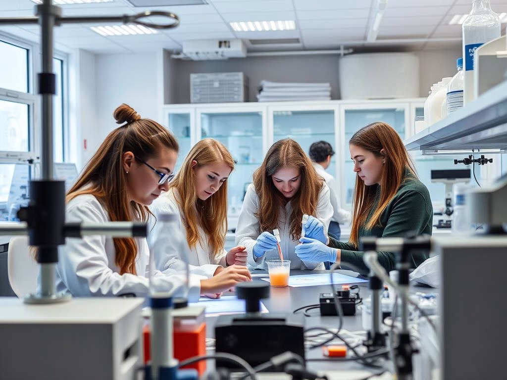 Students working in a modern STEM laboratory at an Irish university
